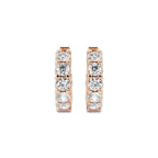 näas Empowering 1 1/2 ctw Round Lab Grown Diamond Huggie Hoop Earrings 14K Rose Gold, DE, VS1