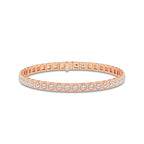8 ctw Round Lab Grown Diamond Square Bezel Tennis Bracelet - 8.5 Inches 14K Rose Gold, DE, VS1