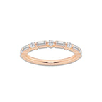 Aubrey 1/2 ctw Round and Baguette Lab Grown Diamond Eleven Stone Wedding Band 14K Rose Gold, DE, VS1