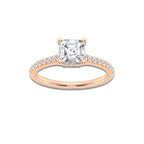 Shylin 1 1/3 ctw Asscher Lab Grown Diamond Hidden Halo Engagement Ring 14K Rose Gold, D, VVS | IGI Certified, 1 ct Center