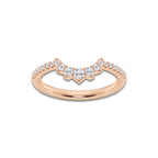 Mariah 1/4 ctw Round Lab Grown Diamond Graduated Crown Stackable Ring 14K Rose Gold, DE, VS1 | 0.06 ct Center