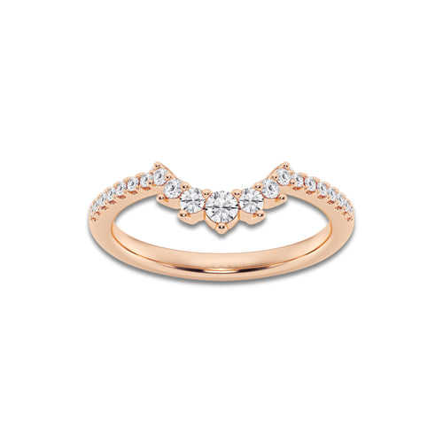 Mariah 1/4 ctw Round Lab Grown Diamond Graduated Crown Stackable Ring 14K Rose Gold, DE, VS1 | 0.06 ct Center
