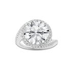 5 1/2 ctw Round Lab Grown Diamond Bypass Engagement Ring Platinum, D, VVS | 5 ct Center