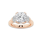 Doris 3 3/4 ctw Cushion Lab Grown Diamond Engagement Ring 18K Rose Gold, D, VVS | IGI Certified, 3 ct Center