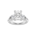 3 1/10 ctw Radiant Lab Grown Diamond Swirl Engagement Ring Platinum, D, VVS | 2 1/2 ct Center