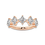 3 ctw Flower Lab Grown Diamond Five Stone Anniversary Band 14K Rose Gold, DE, VS1