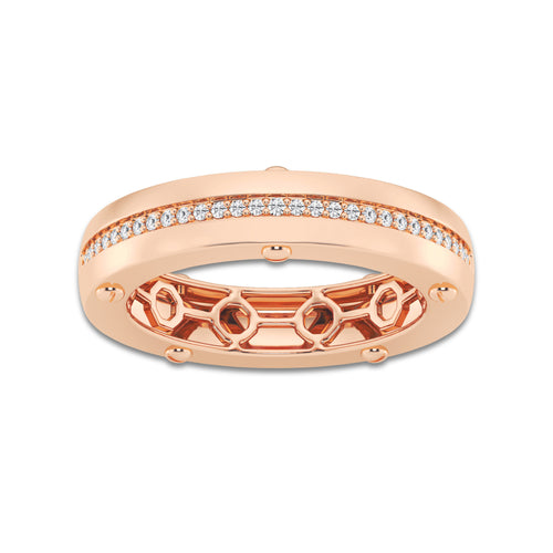 1/6 ctw Round Lab Grown Diamond Wedding Band 14K Rose Gold, DE, VS1