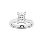 2.00 ctw Radiant Lab-Grown Diamond Minimalist Engagement Ring in 14K White Gold for Women | E Color, VS1 Clarity, IGI Certified