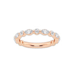 Maxine 5/8 ctw Round and Marquise Lab Grown Diamond Floating Wedding Band 14K Rose Gold, DE, VS1