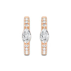 3/4 ctw Marquise Lab Grown Diamond Petite Huggie Hoop Earrings 14K Rose Gold, DE, VS1