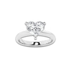 2.50 ctw Heart Lab-Grown Diamond Minimalist Engagement Ring in Platinum for Women | E Color, VS1 Clarity, IGI Certified