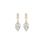 1 1/2 ctw Pear Lab Grown Diamond Drop Earring Jackets 14K Rose Gold, E, VS1