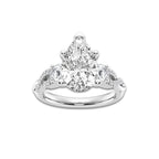 8.61 ctw Pear Lab-Grown Diamond Side Stone Engagement Ring in Platinum for Women | Colorless D, VVS1 Clarity, IGI Certified 8.00 ct Center Diamond