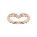 Arden 1/4 ctw Round Lab Grown Diamond Ribbon Curve Stackable Ring 14K Rose Gold, DE, VS1