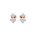 1 ctw Round Lab Grown Diamond Two Stone Earrings 14K Rose Gold, DE, VS1