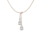 2 ctw Pear Lab Grown Diamond Knot Pendant 14K Rose Gold, E, VS1 | IGI Certified