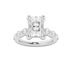 8.48 ctw Radiant Lab-Grown Diamond Marquise Side Stone Engagement Ring in 14K White Gold for Women | Colorless D, VVS1 Clarity, IGI Certified 8.00 ct Center Diamond