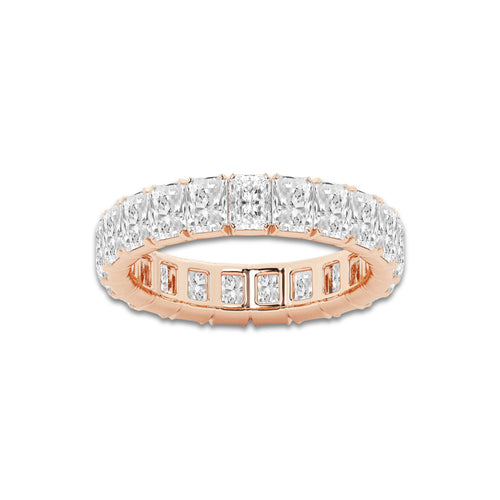 Presley 3 7/8 ctw Radiant Lab Grown Diamond V-Prong Eternity Band - 4.2mm Width 14K Rose Gold, DE, VS1