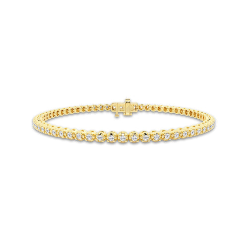 1 ctw Round Lab Grown Diamond Four-Prong Tennis Bracelet - 6.5 Inches 14K Yellow Gold, DE, VS1