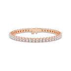 12 ctw Round Lab Grown Diamond Four-Prong Tennis Bracelet - 7.5 Inches 14K Rose Gold, DE, VS1