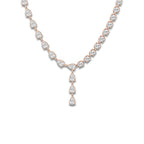 20 ctw Pear Lab Grown Diamond Lariat Necklace 14K Rose Gold, DE, VS1