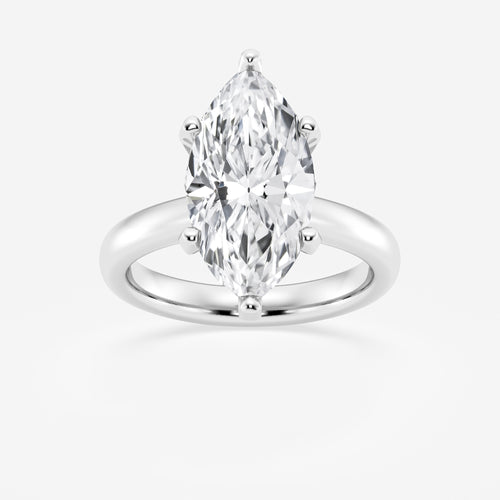 5.00 ctw Marquise Lab-Grown Diamond Minimalist Engagement Ring in Platinum for Women | E Color, VS1 Clarity, IGI Certified