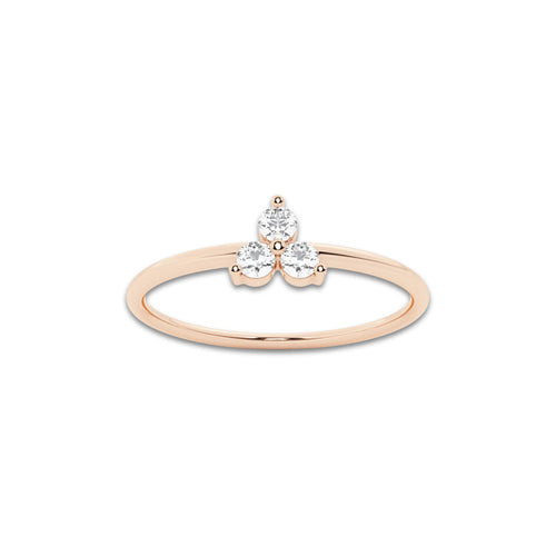 Rhyme näas Romancing 1/10 ctw Round Lab Grown Diamond Thin Ring 14K Rose Gold, DE, VS1