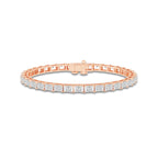 10 ctw Radiant Lab Grown Diamond East-West Tennis Bracelet - 8 Inches 14K Rose Gold, DE, VS1