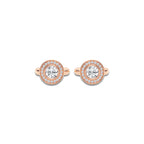 2 2/5 ctw Round Lab Grown Diamond Halo Cufflinks 14K Rose Gold, E, VS1