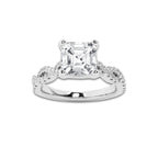 1.75 ctw Asscher Lab-Grown Diamond Twisted Shank Engagement Ring in Platinum for Women | E Color, VS1 Clarity, IGI Certified 1.50 ct Center Diamond