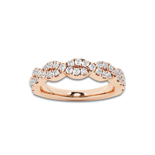 Imogen 1/2 ctw Round Lab Grown Diamond Infinity Twist Wedding Band 14K Rose Gold, DE, VS1