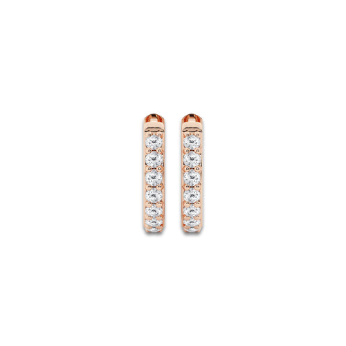 näas 1/4 ctw Round Lab Grown Diamond Hoop Earrings 14K Rose Gold, DE, VS1