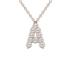2/5 ctw Round Lab Grown Diamond Initial A Personalized Pendant 14K Rose Gold, DE, VS1