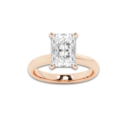 6.00 ctw Radiant Lab-Grown Diamond Minimalist Engagement Ring in 14K Rose Gold for Women | E Color, VS1 Clarity, IGI Certified