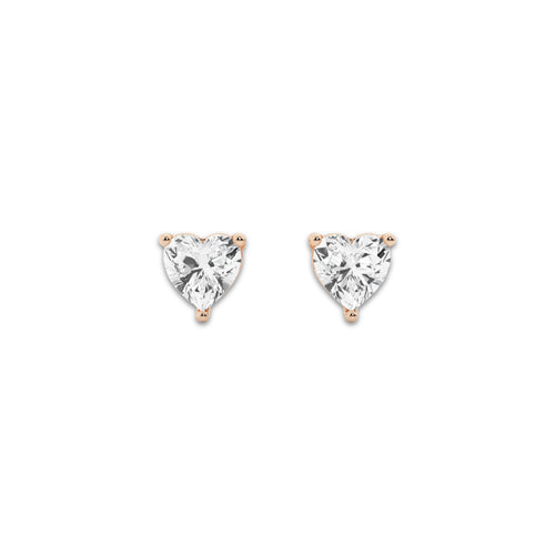 näas Ethereal 1 ctw Heart Lab Grown Diamond Stud Earrings 14K Rose Gold, E, VS1