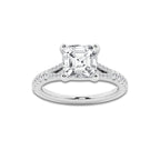 7.66 ctw Asscher Lab-Grown Diamond Split Shank Side Stone Engagement Ring in Platinum for Women | Colorless E, VS1 Clarity, IGI Certified 7.00 ct Center Diamond