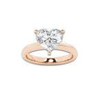 4.00 ctw Heart Lab-Grown Diamond Minimalist Engagement Ring in 14K Rose Gold for Women | D Color, VVS1 Clarity, IGI Certified