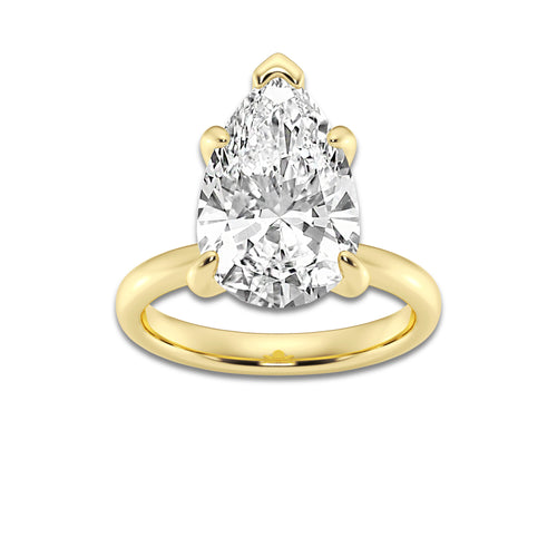 5.00 ctw Pear Lab-Grown Diamond Solitaire Engagement Ring in 14K Yellow Gold for Women | Colorless D, VVS1 Clarity, IGI Certified