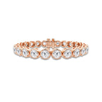15 ctw Round Lab Grown Diamond Four Prong Tennis Bracelet -6.5 Inches 14K Rose Gold, DE, VS1