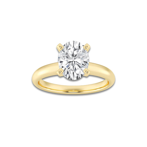 2.00 ctw Oval Lab-Grown Diamond Minimalist Engagement Ring in 14K Yellow Gold for Women | E Color, VS1 Clarity, IGI Certified
