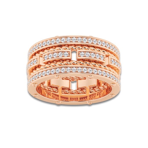 1/2 ctw Round Lab Grown Diamond Contemporary Wedding Band 14K Rose Gold, DE, VS1