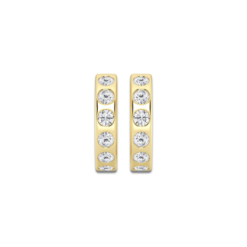 1 7/8 ctw Round Lab Grown Diamond Hoop Earrings 14K Yellow Gold, DE, VS1