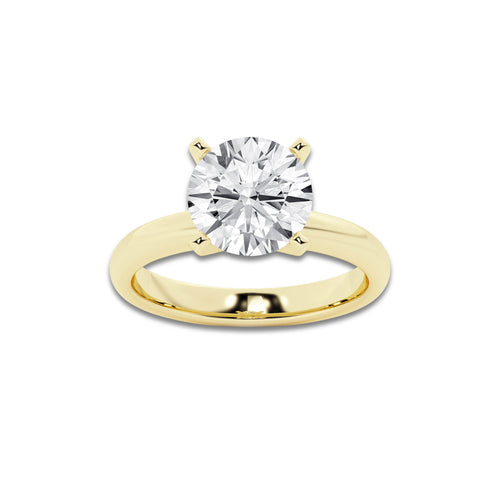 7.00 ctw Round Lab-Grown Diamond Minimalist Engagement Ring in 14K Yellow Gold for Women | E Color, VS1 Clarity, IGI Certified