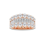 Hue 4 ctw Baguette and Round Lab Grown Diamond Band 14K Rose Gold, DE, VS1