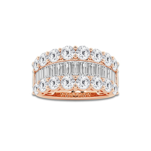 Hue 4 ctw Baguette and Round Lab Grown Diamond Band 14K Rose Gold, DE, VS1
