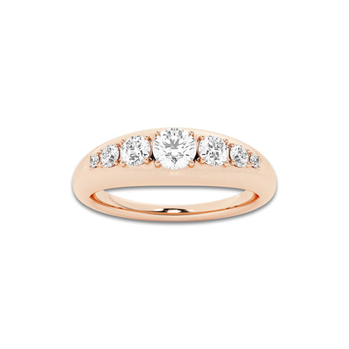 Hymn näas Bombë 1/2 ctw Round Lab Grown Diamond Bold Band 14K Rose Gold, DE, VS1