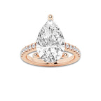 6.39 ctw Pear Lab-Grown Diamond Hidden Halo Side Stone Engagement Ring in 18K Rose Gold for Women | Colorless D, VVS1 Clarity, IGI Certified 6.00 ct Center Diamond