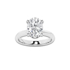 2.50 ctw Oval Lab-Grown Diamond Minimalist Engagement Ring in Platinum for Women | D Color, VVS1 Clarity, IGI Certified
