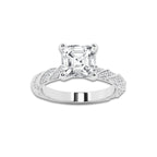 3.92 ctw Asscher Lab-Grown Diamond Twisted Band Engagement Ring in Platinum for Women | Colorless E, VS1 Clarity, IGI Certified 3.50 ct Center Diamond