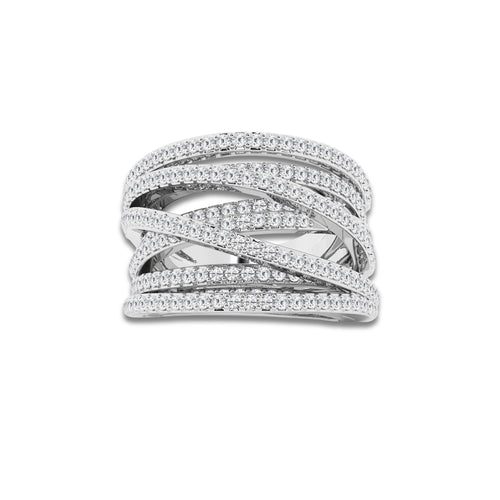 2 1/2 ctw Round Lab Grown Diamond Abstract Crossover Wide Band Platinum, DE, VS1